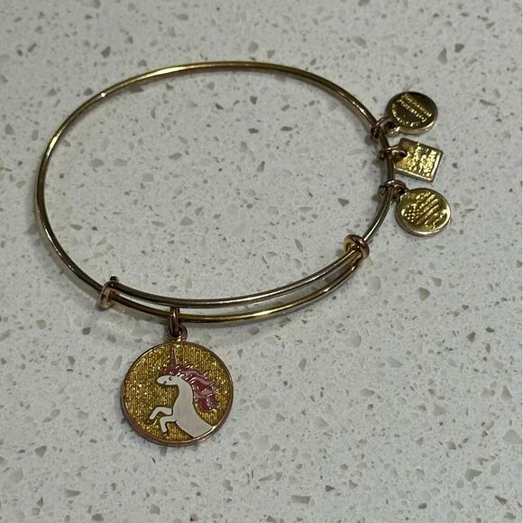Alex & Ani Unicorn Charm Bangle Bracelet - Picture 1 of 10